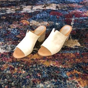 Beige wedge sandals